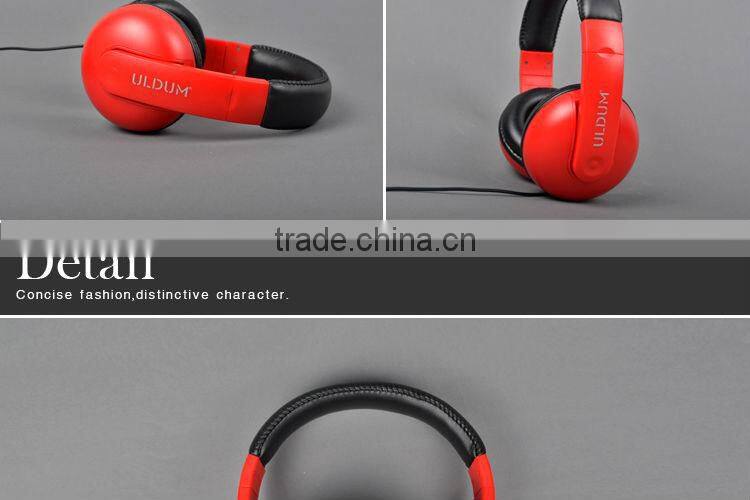 ULDUM computer headset headphone universal 3.5mm gold plug dj earphone headphone