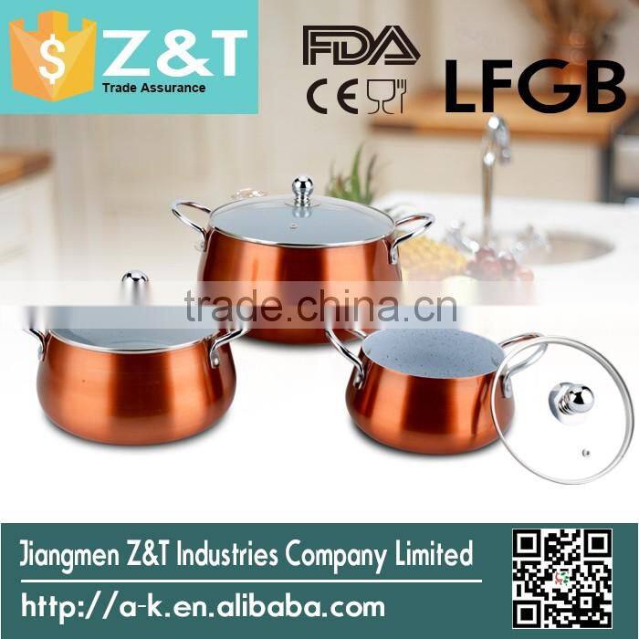 China wholesaler aluminum kitchenware set satin