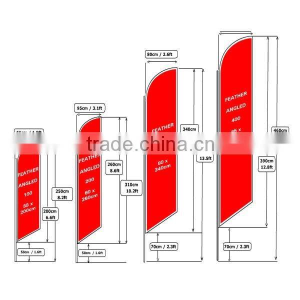 2016 fashion durable beach flag with water base flag pole