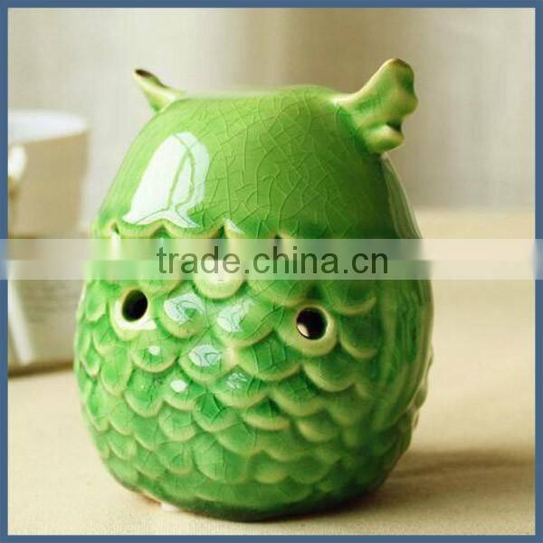 Wholesale home decoration blue ceramic porcelain owl
