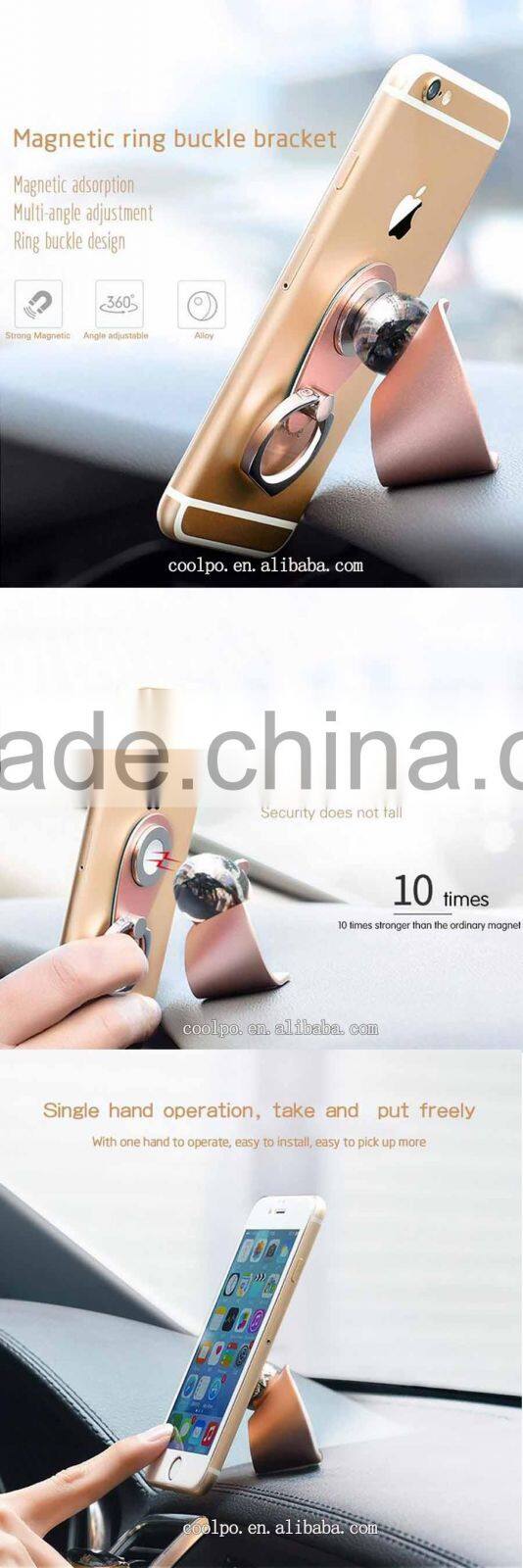 Universal Magnetic Car Dash Holder Mobile Phone Finger Ring Grip Stand for iphone 6S / 6S Plus / 5S / SE for Samsung Galaxy S7 E
