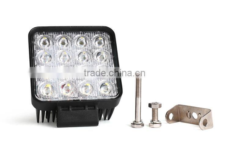 2pcs 4.3Inch 48W 16*3W Spot Epistar LED Working Light Waterproof Fog Lamp DRL For Universal Jeep SUV ATV Off-road Truck Car