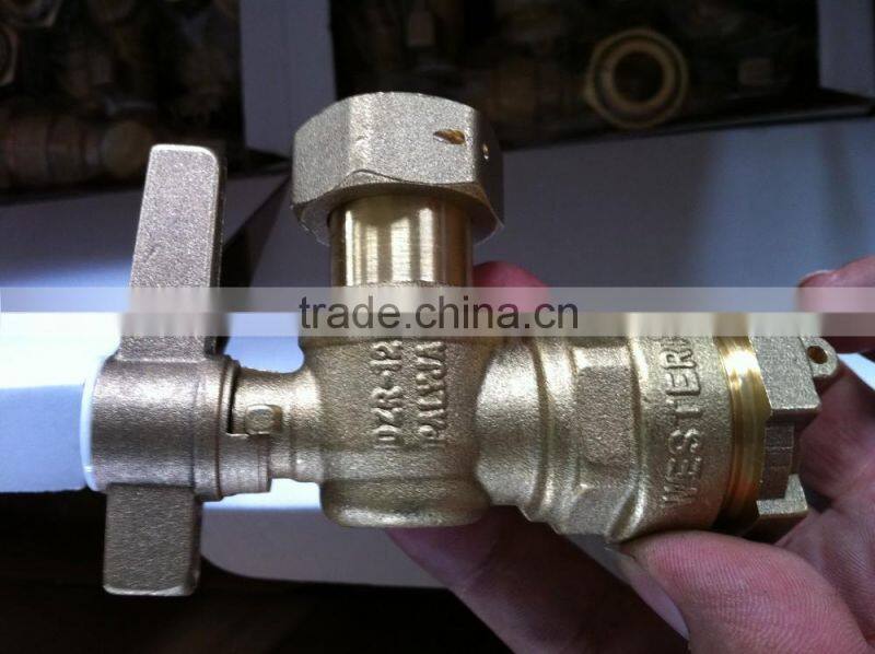 CW617, CW602N brass lockable angle ball valve with key