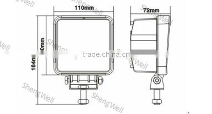 4" 40W 9--32V Square CREE LED work light 1year factory warranty CREE led work light auto led work light led work light truck