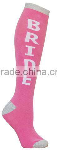 Knee High Cotton Sock With Lettering