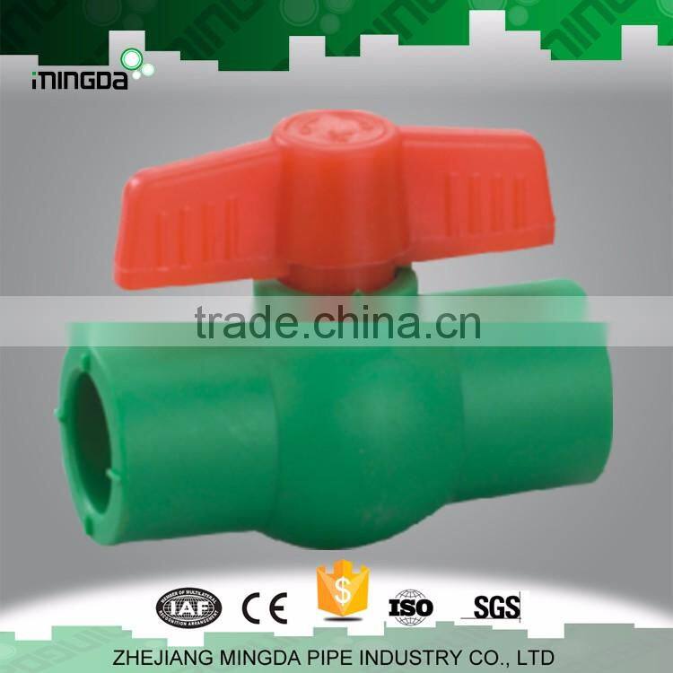 MD 1/2 ,3/4 ,1 inch cheap plastic ppr brass ball valve for hot and cold water brass ppr stop gate valve pvc valve factory