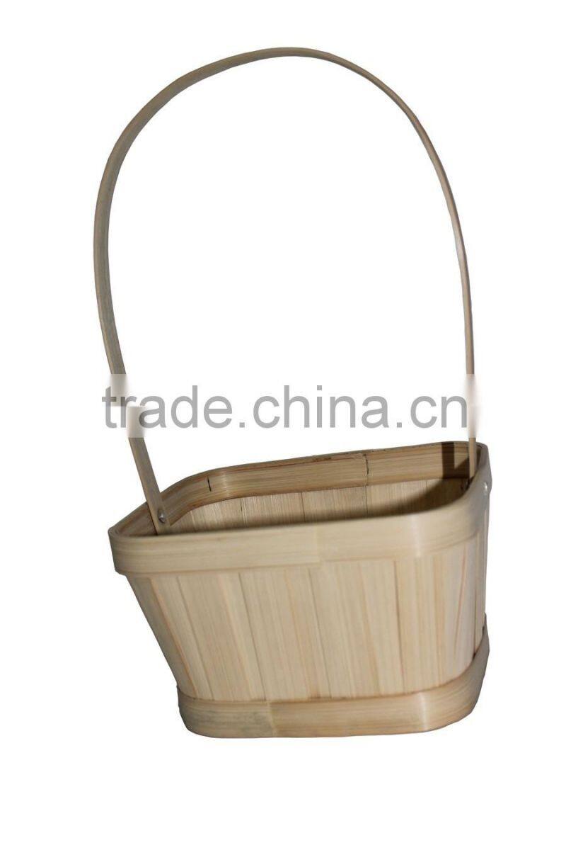 handmade high quality bamboo basket with handle for wholesale