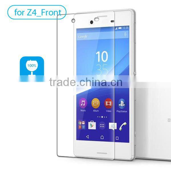 Smoth touching clear tempered glass screen protector for sony xperia z4,for sony xperia z4 glass screen protector