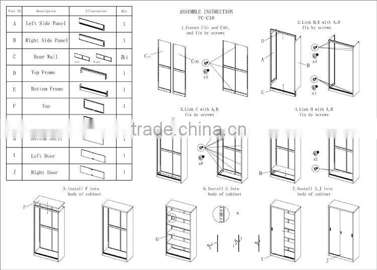 pvc shutter door office steel cupboard