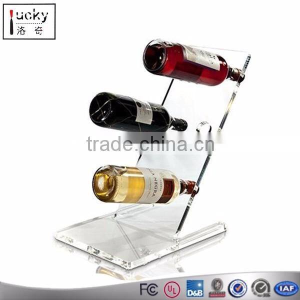 Hot Selling Bar or Kitchen Acrylic Wine bottle Desktop Display Stand