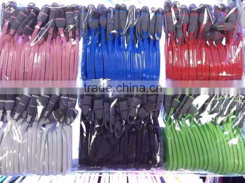 china supplier 2in1 micro USB charging data line for iphone and samsung mobile phone