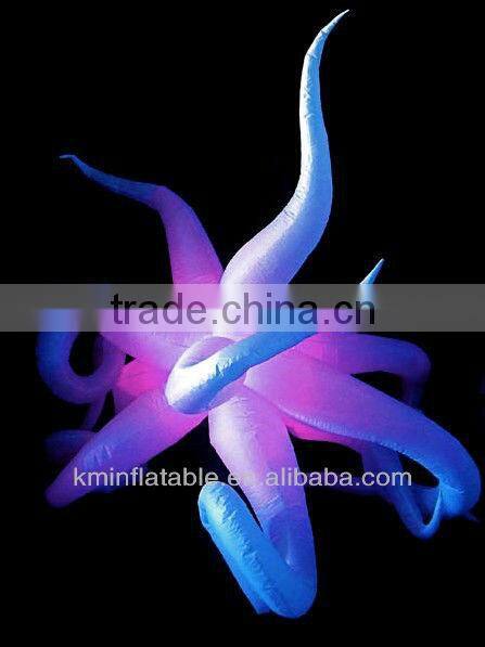 blue pink glowing inflatable funky star