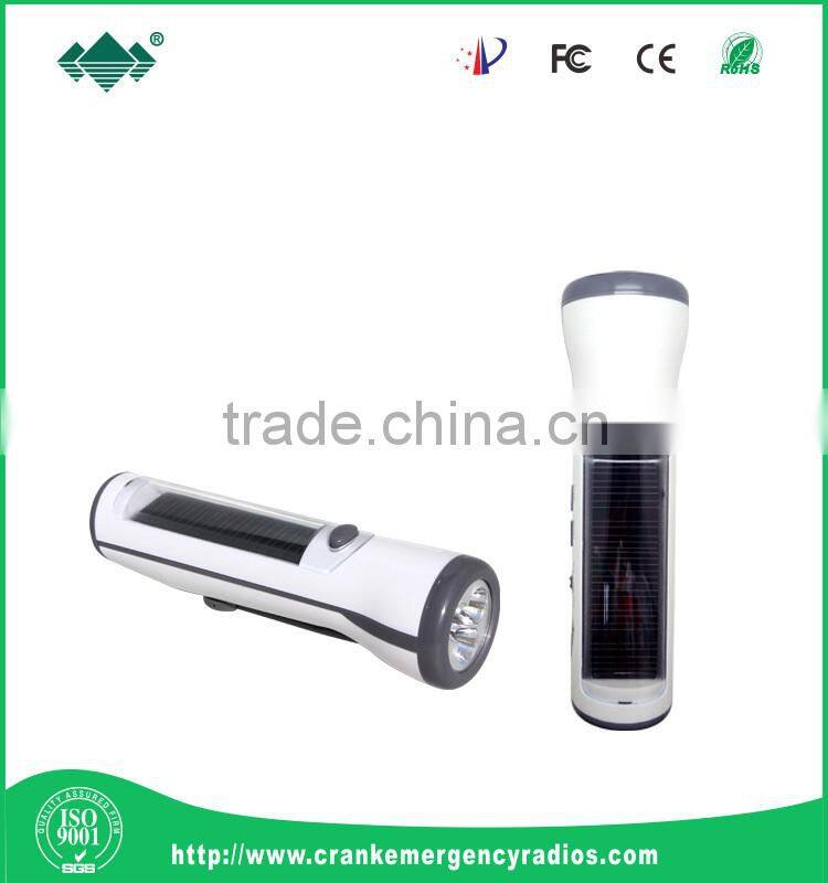 Hot Selling Hand crank emergency Dynamo Solar 3 LED Hand Rechargeable Flashlight