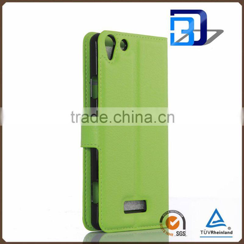 New PU leather with card slots stand flip wallet case for Wiko Selfy 4G, for Wiko Selfy 4G case cover