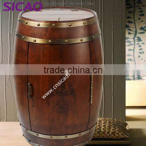 Antique Wood Wine Refrigerator Barrel Beer Fridge Wine Cooler OAK Customized Logo Color