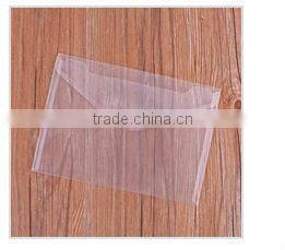 Two Pocket A4 Transparent Color Buckle File Pocket/Plastic Document Bag with Button