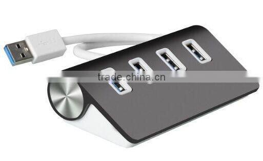 Hot Selling 4 port aluminum usb por hub, 4 port usb 3.0 hub with 30" cable