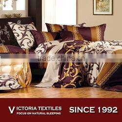 orange color reactive printed bed in bag bed cover set