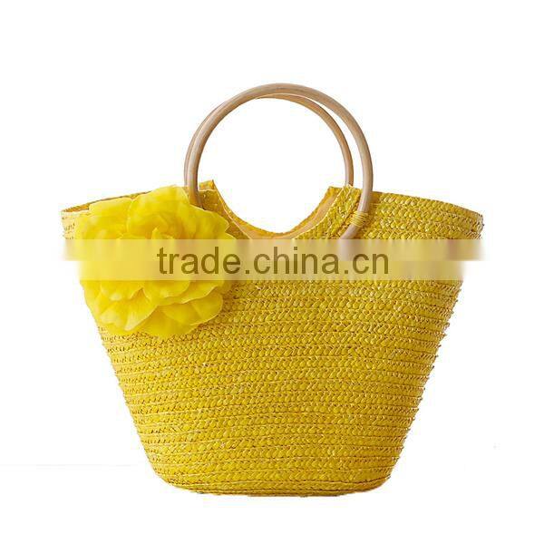 Beautiful lady summer straw handbag,lady straw handbag