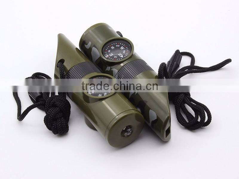 7 in 1muli-functional emergency survival whistle