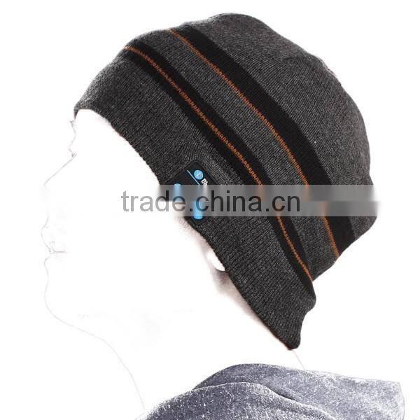 Cool Striped Wireless Bluetooth Music Knit Hat with Handsfree Smart Cap Headset