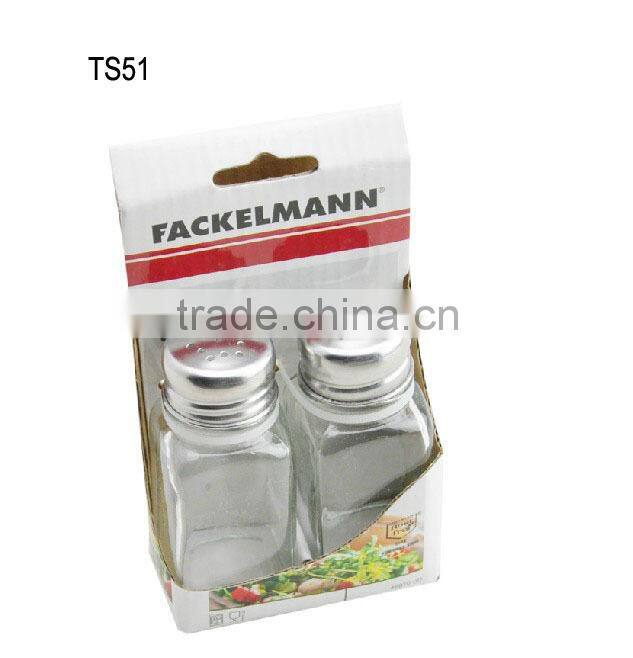 Mini 90ml square glass spice jar with lid