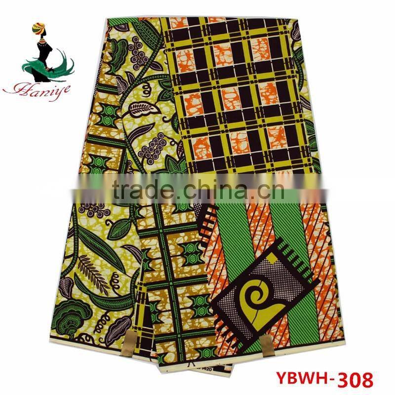 Green African wax prints fabric for women ankara dress clothing holland wax