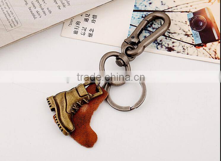 hot sale Vintage boot leather keychain
