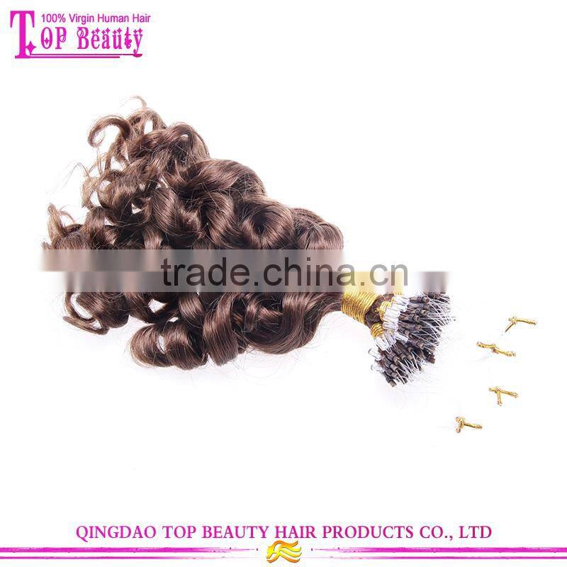 Real tangle free unprocessed 6a brazilian virgin loose wave micro loop hair extension