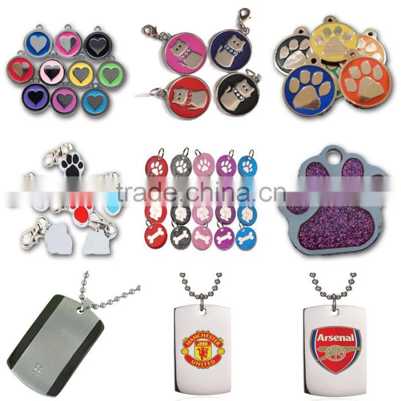 Color Printed Epoxy Zinc Alloy Pet Tag