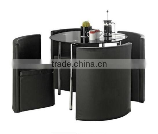 space-saving dining table and chair set