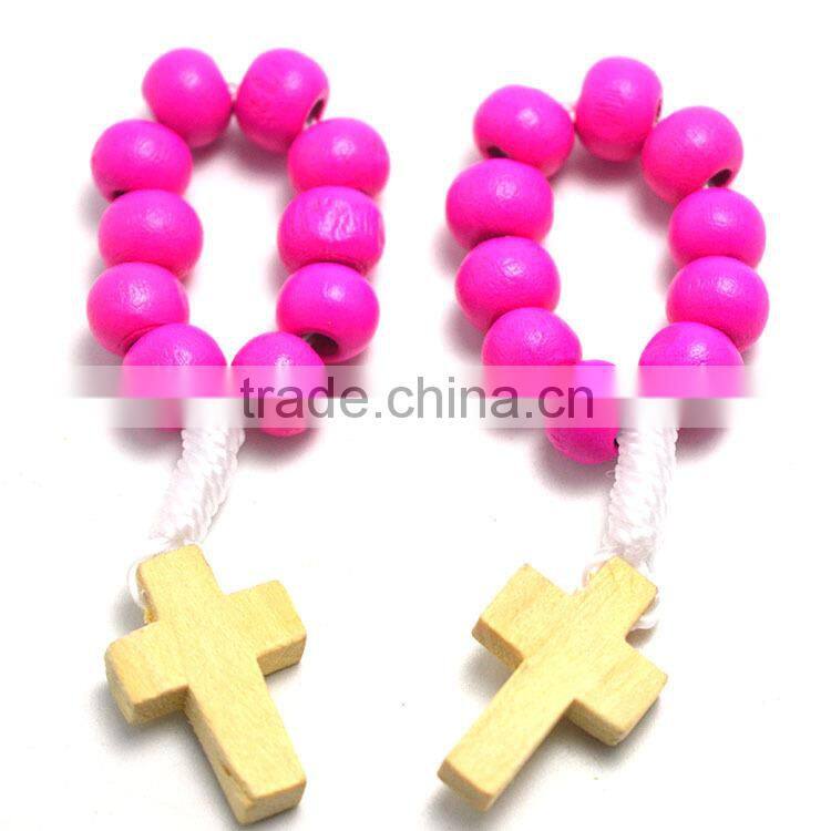 Finger Ring Catholic rosary in stainless steel jewelry,Catholic Finger colors Rings,wood beads cord rosary