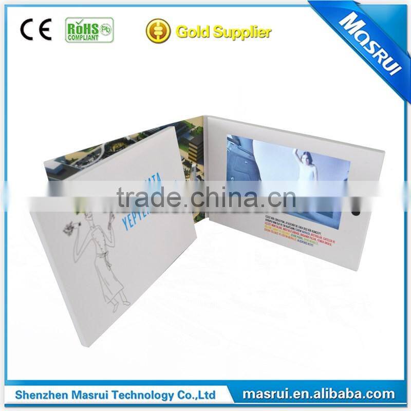 Newest invitation video greeting card/LCD video brochure card