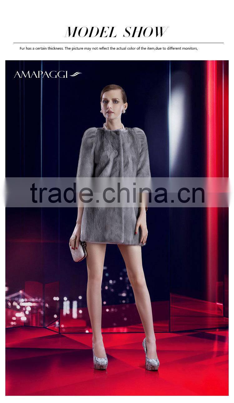 factory OEM raw natural mink fur coat for outerwear