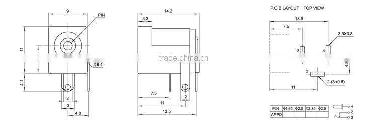 DC-005 2.1 x 5.5 mm dc power supply jack