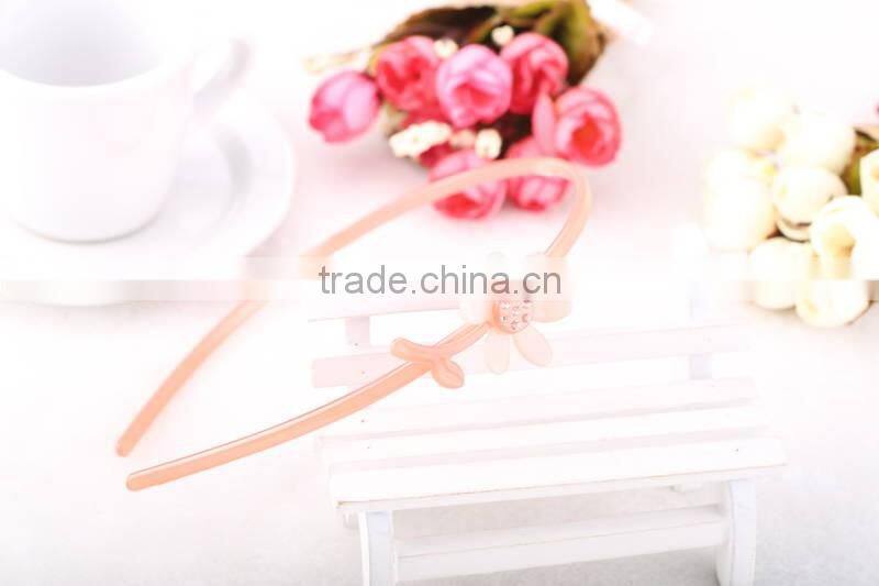 Cute baby kids handmade hair band acetate korean new hair ornament with teeth daisy flower rhinestone headband
