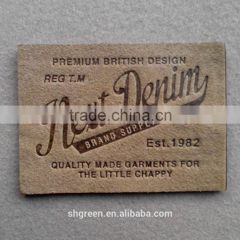 Fashion design PU fake leather patch for denim