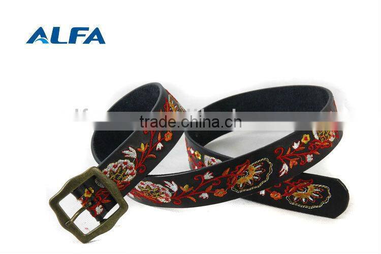 Embroidery Leather Lady Belt With Newest Style