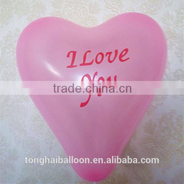 2016 Wholesale printing latex heart balloons