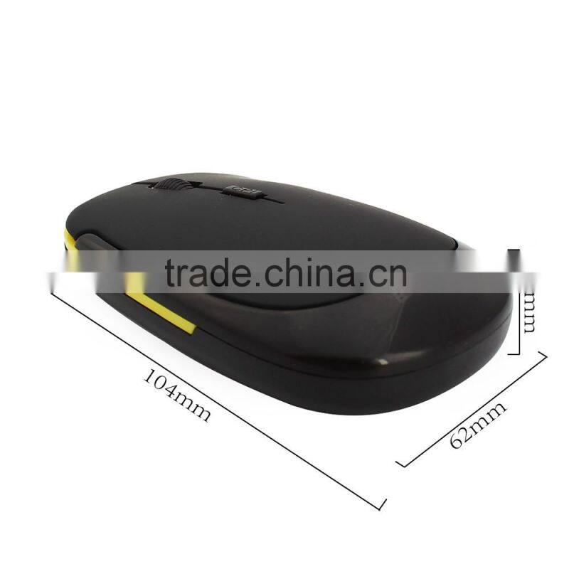 Ultra Thin Optical 2.4GHz Wireless USB Mouse for PC Laptop 4 Bottoms Game Mice