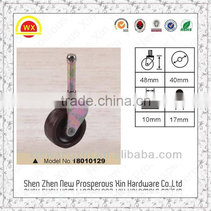 Furniture plastic caster with thread stem
