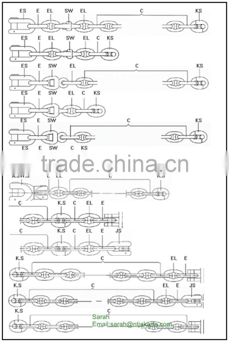 Offshore Mooring AM1/AM2/AM3 Marine Chain Stud anchor chain/studless anchor chain