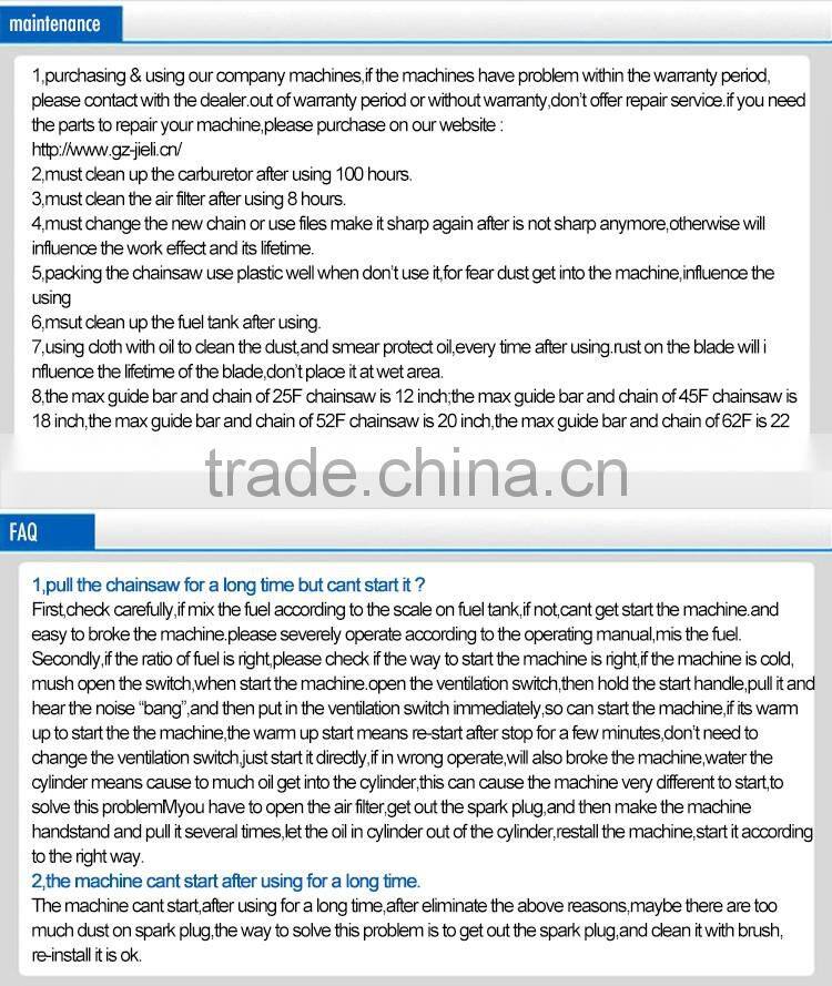 New model chainsaw 6800 68cc powerful garden tool