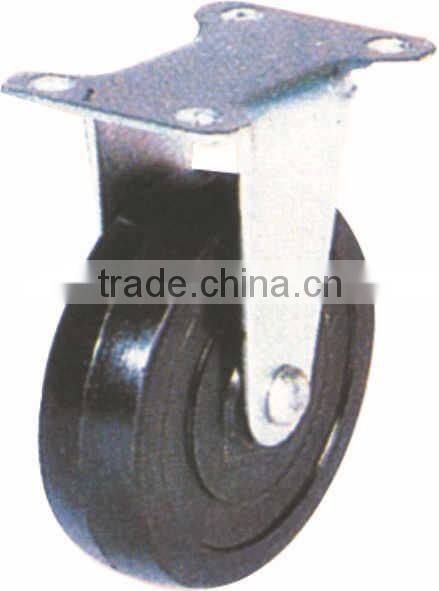 Fixed Plate Rubber Caster,4" inch Solid Caster,6" swivel plastic castors for transportation equipment