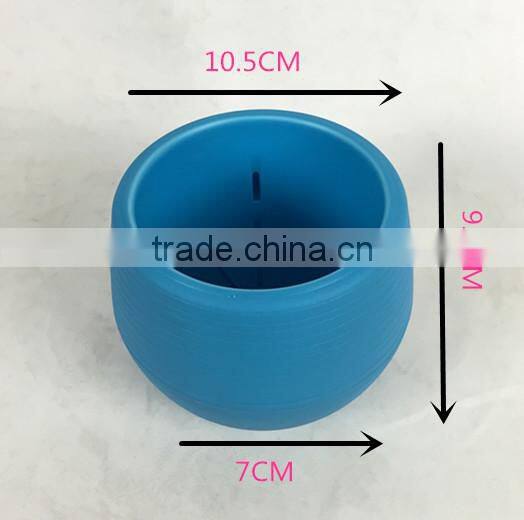 self watering coloured round cute flower pot mini cup