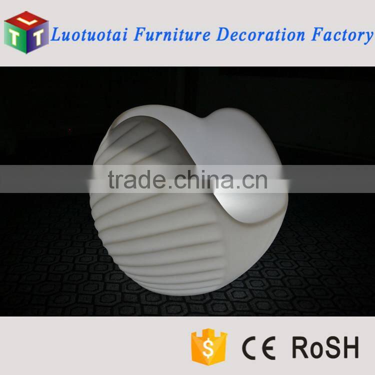 Unique design LED conch shaped sofa luminous shell LED sofa for sale
