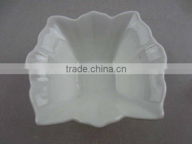 Stock white porcelain rectangle deep sauce dish