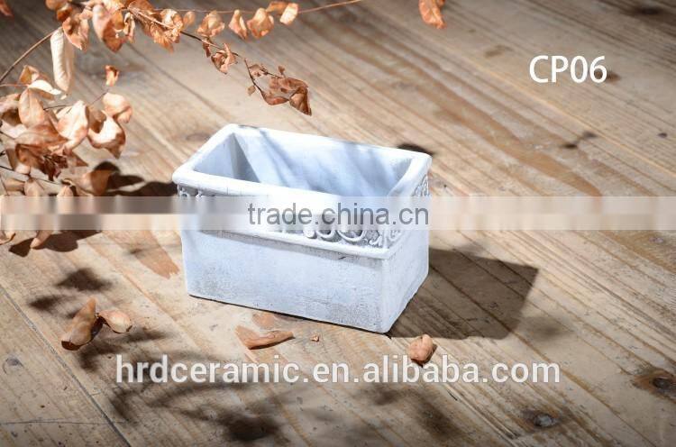 Outdoor cement garden planter paint plant pots