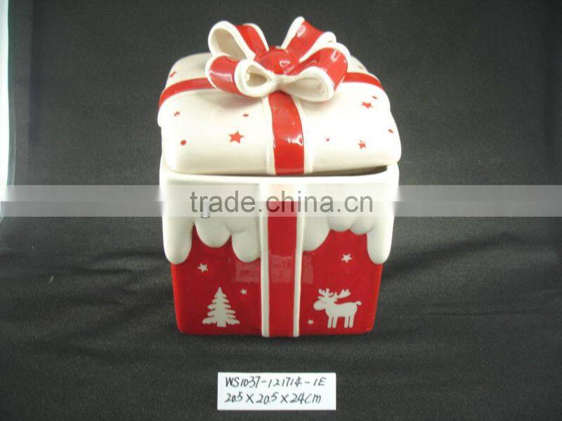 Promotion Gift Ceramic Christmas Round Gift Box