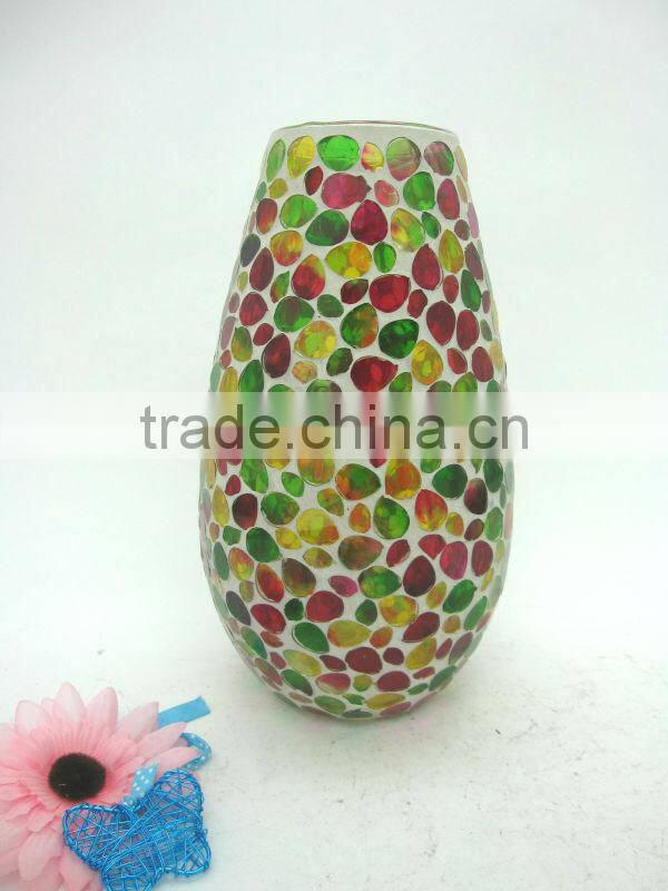 Personalized Lamp Shape Multi-colored Mosaic Unique Handmade Cheap Wholesale Glass Vase